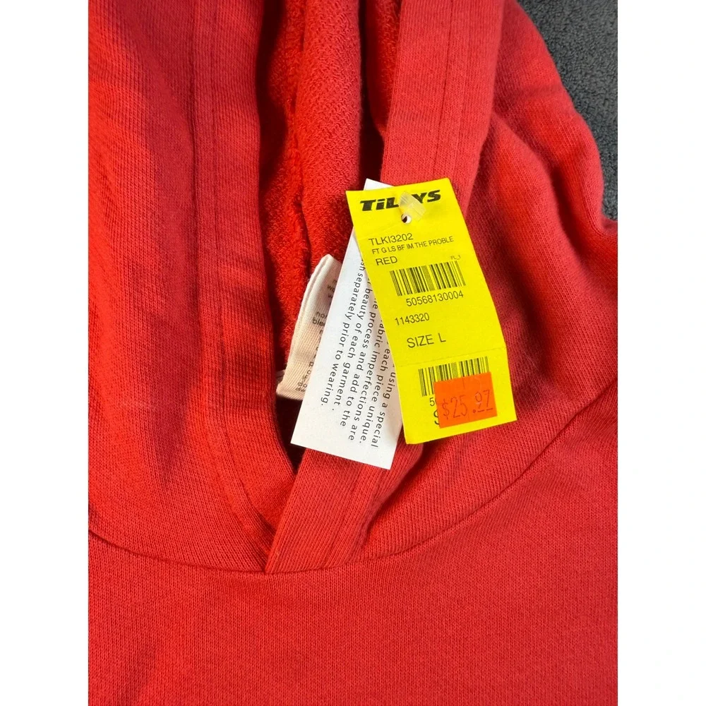 Red Graphic Hoodie It's Me Im the Problem Pullover Sweatshirt Size L